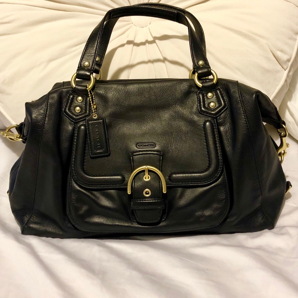 Black leather Coach bag